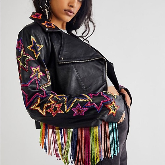 any old iron x free people Jackets & Blazers - NWOT Free People X Any Old Iron Nashville Fringetastic Leather Jacket XS Z485-7